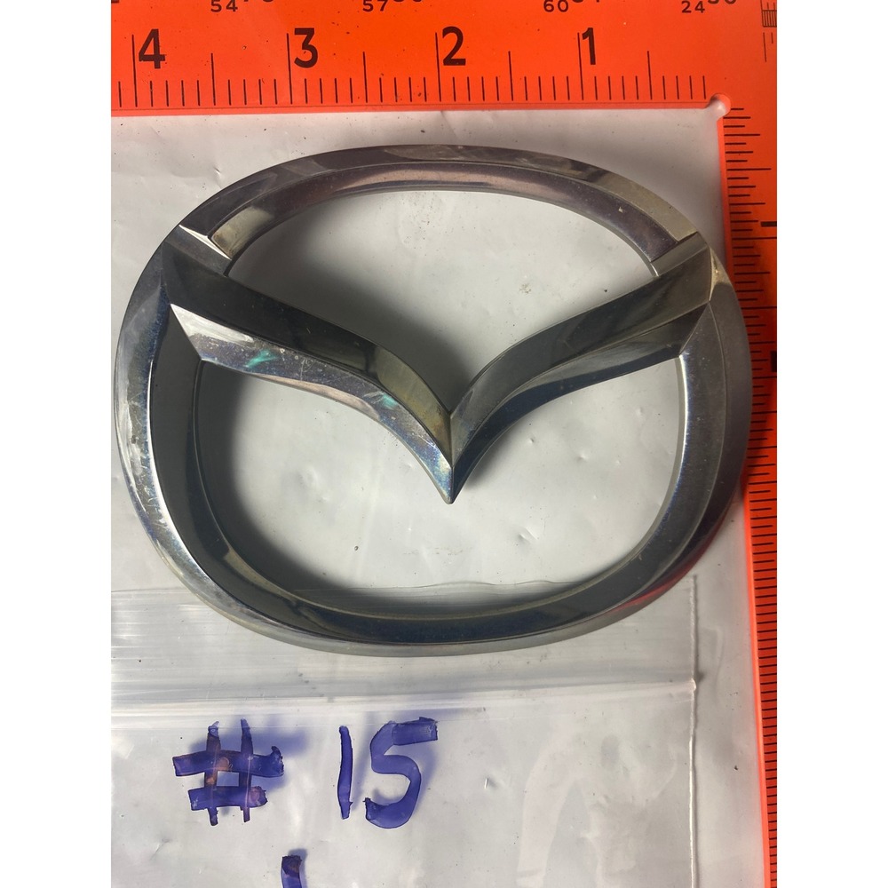 Mazda Rear Trunk Emblem Badge Logo Silver Chrome GJ6A-51730 4.75 x 3.75 Inch